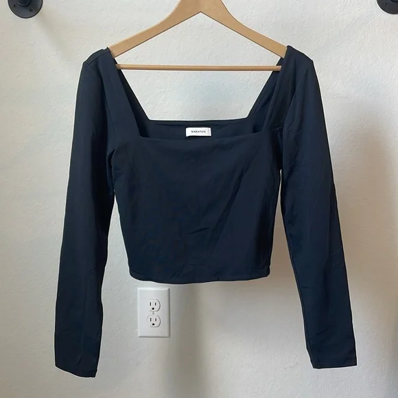 Aritzia Babaton Contour Squareneck Longsleeve Black - Picture 5 of 10